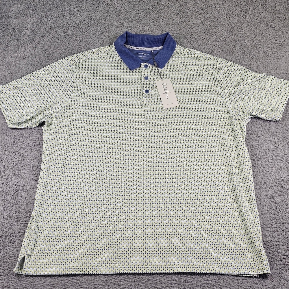 Walter Hagen Clubhouse Intarsia‎ Polo Shirt Mens 2XL Blue Graphic Print Golf - Picture 2 of 8